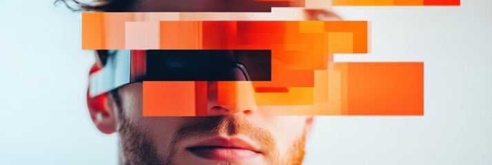 Leinwandbilder - Pixelated Consciousness Immersive Digital Identity Visualization for Next-Gen Tech Branding - Augmented Reality Meets Minimalist Design Innovation