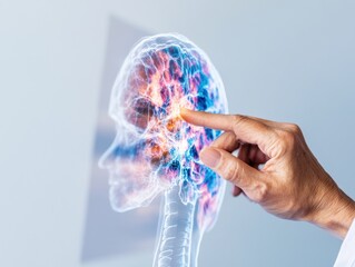 Aufkleber - Neurotech Innovation Augmented Reality Brain Mapping - Immersive Medical Visualization Revealing Holographic Neural Connectivity for Precision Healthcare