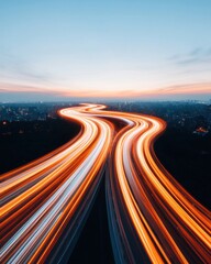 Aufkleber - Dynamic Urban Mobility Luminescent Traffic Streams Revealing Smart City Innovation - Futuristic Transportation Design and Digital Infrastructure Visualization