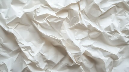 Poster - Crumpled White Paper Surface Abstract Background for Creative Designs, Textures, and Visual Effects in Various Artistic Applications and Projects