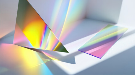 Poster - abstract shapes 3D render multicolored gradient