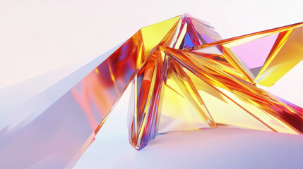 Poster - abstract shapes 3D render multicolored gradient