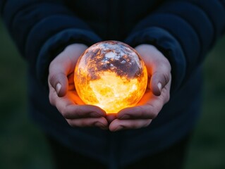 Aufkleber - Transformative Climate Solutions Immersive Global Responsibility Visualization with Luminescent Earth Model - Innovative Sustainability Storytelling for Corporate Eco-Leadership