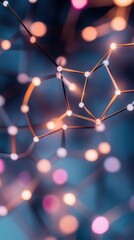 Aufkleber - Quantum Digital Network Futuristic Blockchain Visualization of Decentralized Connectivity, Advanced Fintech Innovation with Cyberpunk Aesthetic for Next-Gen Financial Technologies