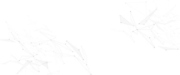 Aufkleber - Vector network in light grey and color with triangle lines and dots. illustration of minimalistic design with connecting the dots and lines.