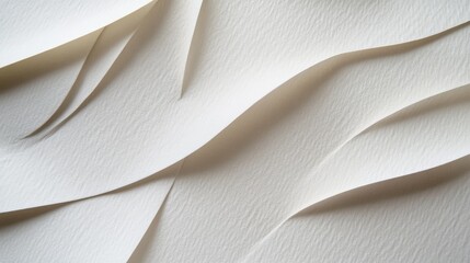 Poster - Abstract White Textured Paper Background with Soft Waves and Dynamic Flow, Ideal for Minimalistic Designs and Artistic Projects, Creating a Serene and Elegant Atmosphere