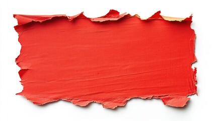 Poster - Vibrant Bright Red Torn Paper Background for Creative Designs and Artwork Presentations with Rough Edges and Textured Finish