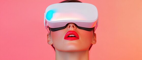 Poster - Immersive Digital Experience Next-Gen VR Headset Transforming Millennial Tech Engagement with Sleek Ergonomic Design and Vibrant Aesthetic Innovation