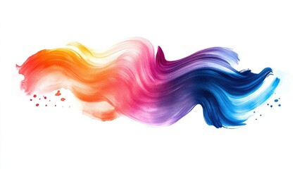 Poster - Vibrant and Colorful Abstract Brush Stroke Illustration Exhibiting Fluid Motion in Rich Hues of Orange, Pink, Purple, and Blue Ideal for Artistic and Creative Projects