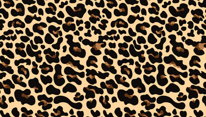 Wall Mural - leopard skin animal design vector seamless pattern