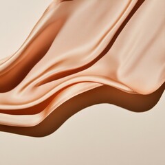 Fototapete - Fluid Minimalism Soft Peach Fabric Flow Capturing Contemporary Design Aesthetics - Ethereal Texture Exploration for Premium Visual Branding