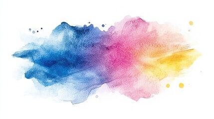 Poster - Colorful Abstract Watercolor Background with Blended Shades of Blue, Pink, and Yellow for Creative Designs, Invitations, and Art Projects