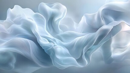 Poster - Light Blue Fabric Drape, Smooth Texture