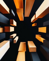 Fototapete - Geometric Velocity Dimensional Abstract Architectural Visualization for Digital Transformation, Tech Innovation, and Next-Gen Design Strategies