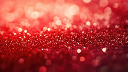 Poster - Glimmering Red Background with Glitter Particles for Festive and Celebratory Themes in Photography, Design, and Creative Projects