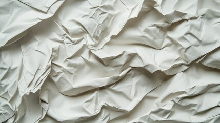 Poster - Crumpled White Paper Texture with Deep Shadows and Soft Highlights, Perfect for Backgrounds or Artistic Designs in Various Creative Projects