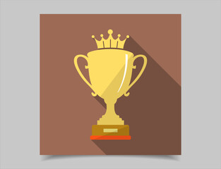 Wall Mural - sports trophies and awards in flat design style vector illustration