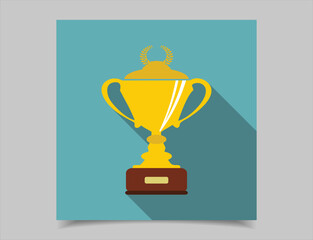 Wall Mural - sports trophies and awards in flat design style vector illustration