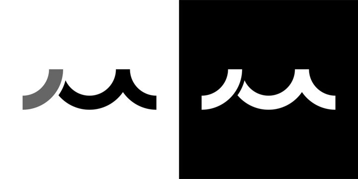 modern simple logo design letter M with growth