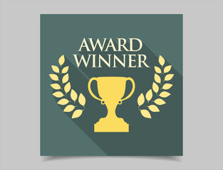 Wall Mural - sports trophies and awards in flat design style vector illustration