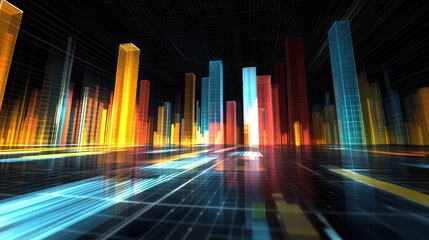 Poster - Futuristic city digital display