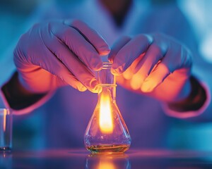 Aufkleber - Neuro-Immersive Scientific Innovation Cutting-Edge Laboratory Research with Luminescent Glassware and Precision Biotechnology Expertise