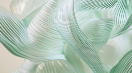 Poster - Abstract green background with ribbon