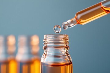 Poster - High-Precision Liquid Droplet Transfer Minimalist Scientific Visualization of Laboratory Calibration and Pharmaceutical Micro-Dosing Innovation