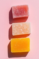 Poster - Pastel Confectionery Design Minimalist Gourmet Sugar-Coated Candies in Soft Color Gradient - Creative Food Styling and Trendy Culinary Content