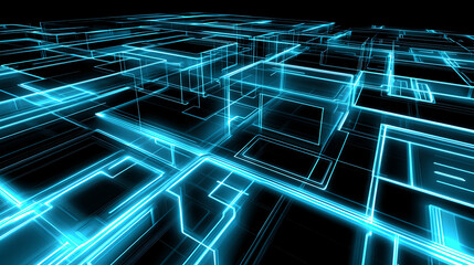 Poster - Exploring digital landscapes futuristic urban grid visualization technology environment 3d perspective