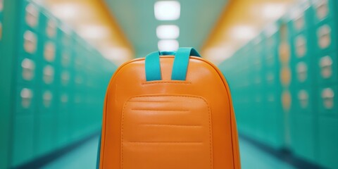 Poster - Empowering Education Modern Minimalist School Safety and Inclusive Learning Design - Vibrant Backpack in Contemporary Institutional Space