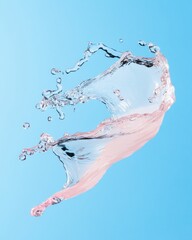 Poster - Fluid Dynamics Aesthetic Pastel Water Sculpture Capturing High-Speed Liquid Motion for Modern Beverage Branding and Creative Visual Marketing