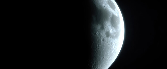 Aufkleber - Partial view of celestial orb testament to lunar exploration and celestial observation