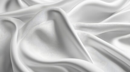 Poster - Soft and Elegant White Fabric Texture with Beautiful Drapery Ideal for Backgrounds, Fashion, Interior Design, and Textile Crafts in Natural Lighting Environment