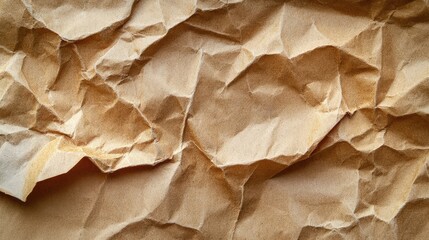 Poster - Crumpled Texture of Natural Brown Paper for Creative Backgrounds and Artistic Designs, Perfect for Simulating an Organic and Rustic Aesthetic Effect