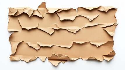 Poster - Textured Brown Paper Background with Torn Edges, Ideal for Creative Design, Invitations, and Artistic Presentation of Graphics or Written Content