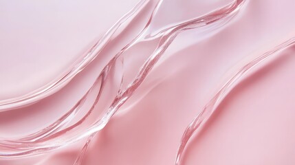 Poster - Ethereal Abstract Background with Flowing Pink and Clear Textures Creating a Soft and Dreamy Atmosphere for Modern Design and Artistic Applications