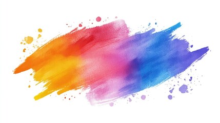 Poster - Vibrant and Colorful Abstract Brush Stroke Background Representing Creativity and Emotions in Art with Bright Hues of Orange, Pink, Blue, and Purple for Use in Various Design Projects