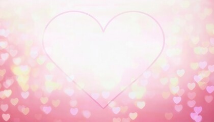 Poster - oft pink dreamy heart background with glowing bokeh effect, romantic valentine's day design, love themed digital art