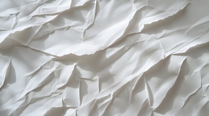 Poster - Textured White Wrinkled Paper Background Ideal for Presentations, Web Design, and Creative Projects Featuring Natural Creases and Shadows for Artistic Appeal