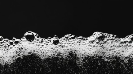 Poster - Close-Up of Bubbles and Foam on a Dark Background Capturing the Beauty of Effervescence in a Polished and Artistic Style for Creative Projects
