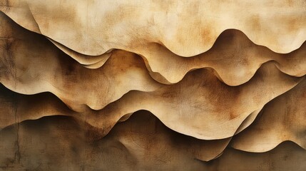 Poster - Abstract Textured Background with Flowing Curves and Layers in Warm Earthy Tones, Perfect for Artistic and Creative Projects or Design Concepts