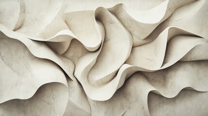 Poster - Abstract Textured Background with Fluid Waves in Soft Cream Tones, Showcasing the Beauty of Organic Shapes and Elegant Lines for Artistic Design Use