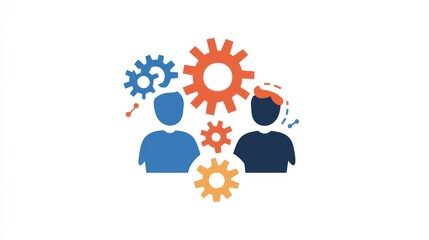 Poster - teamwork gears graphic design