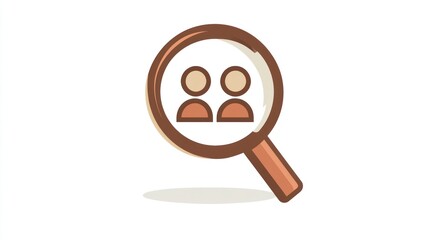 Poster - Magnifying glass view of two people. User search