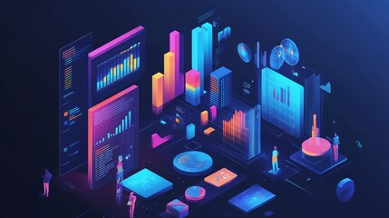 Fototapete - generative ai overview for project managers fund invetment and data analysis.