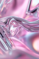 Poster - This backdrop features a captivating blend of liquid chrome and pastel gradients, creating a dreamy atmosphere with metallic textures that flow seamlessly. Ideal for text placement