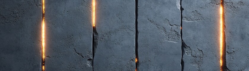 Poster - A smooth, industrial concrete backdrop displays vertical golden light streaks, creating a cinematic depth that enhances luxury aesthetics, perfect for various design applications
