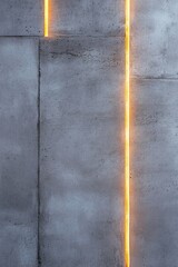 Poster - High-end minimalist concrete surface is illuminated by vertical golden light streaks, offering a sleek industrial texture. This space provides ample room for adding text or design elements