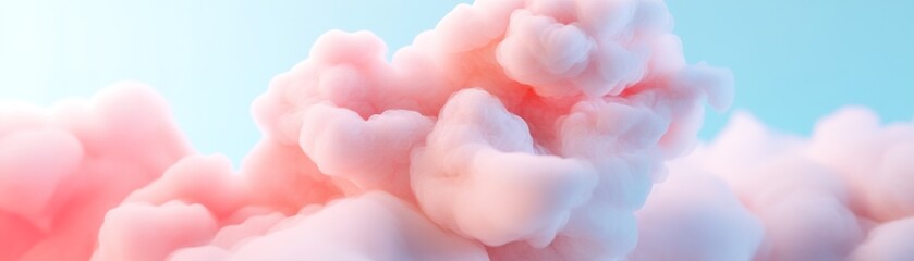 Poster - A high-end pastel gradient backdrop features a powder-blue and soft pink cloud-like texture, creating a serene atmosphere ideal for artistic projects and text applications